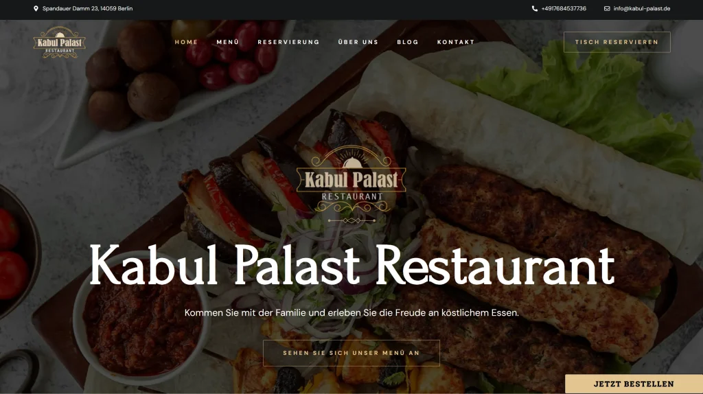 Restaurant Webseite